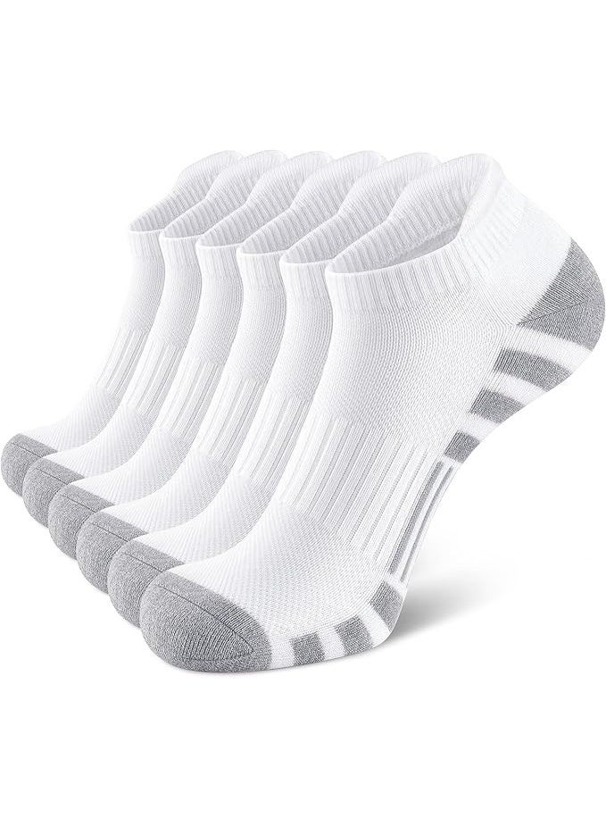 Athletic  Running Ankle Cotton Socks, Low Cut Cushioned functional Anti-Blister Tab Sports Socks for Men Women 6pairs - Image 1